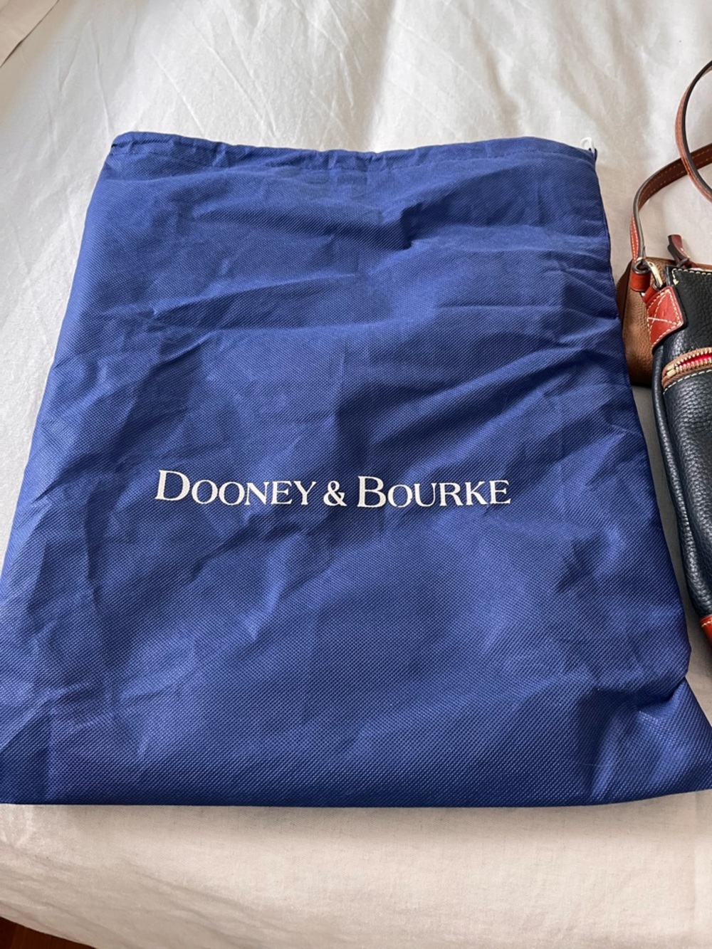 Dooney & Bourke Black Pebbled Leather Messenger with Brown Trim - Picture 9 of 10